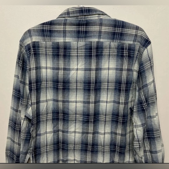 Flag & Anthem Mens Plaid Shirt Button Up Large Adult Blue Navy White NWT - Picture 8 of 13